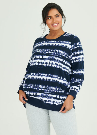 Plus Size Organic Blue Tiedye Sweat