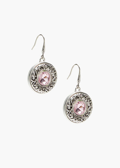 Ornate Blush Crystal Earrings