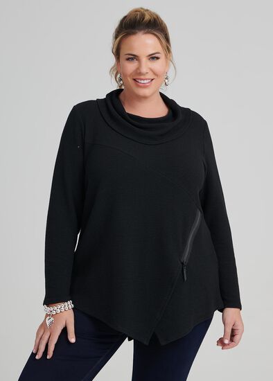 Plus Size Zip Angles Top