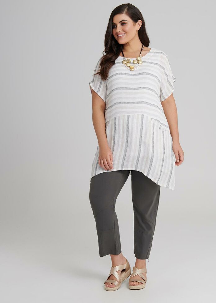 Elle Stripe Linen Tunic, , hi-res