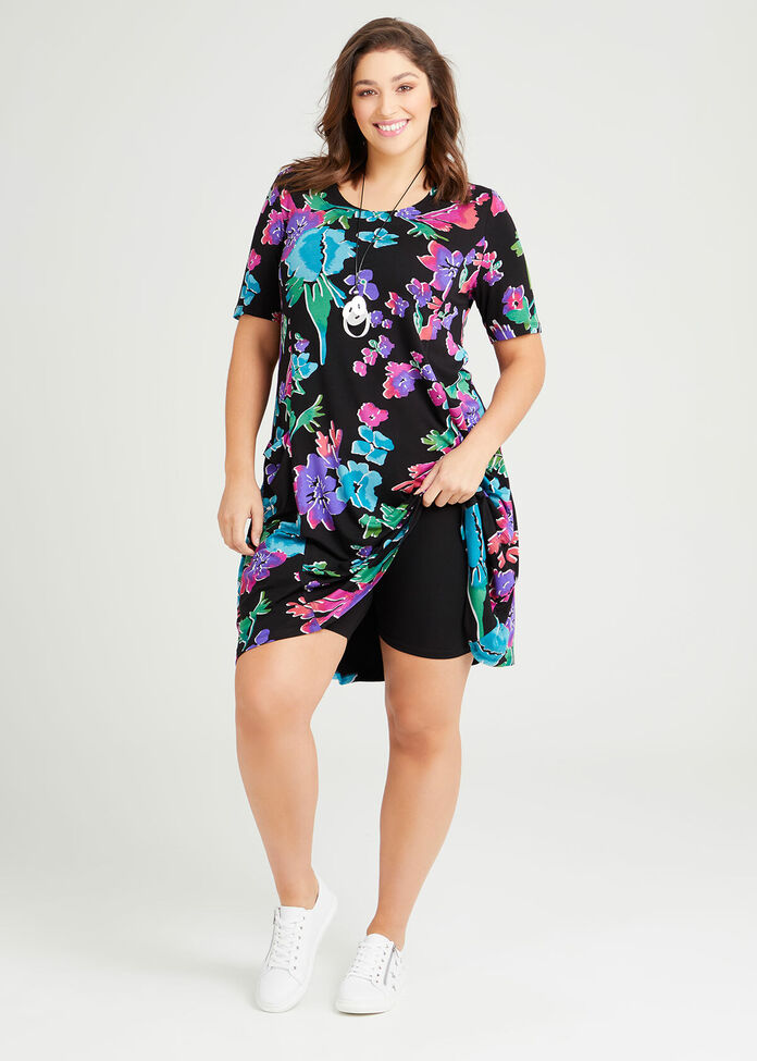 Zena Natural Floral Dress, , hi-res