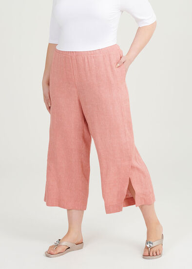 Plus Size Tigers Eye Linen Crop Pant