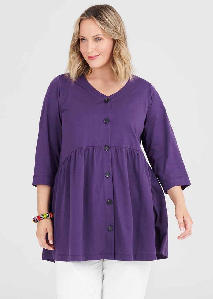 Organic Button Tunic, , hi-res