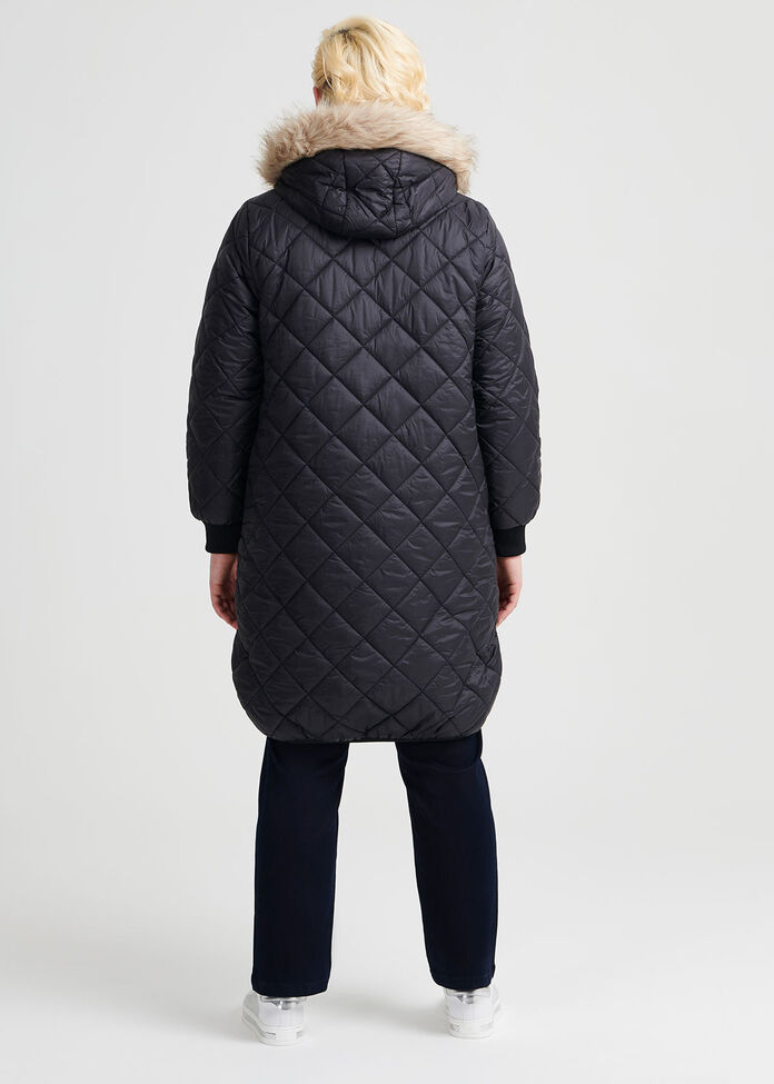 Quilted Hooded Jacket, , hi-res