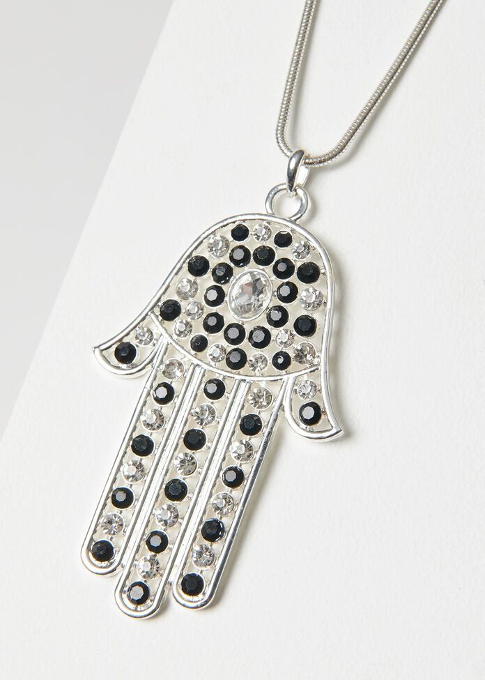 Hamsa Hand Necklace, , hi-res