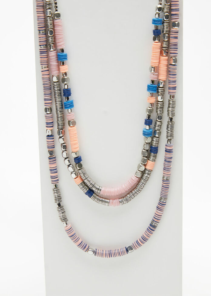 Sequin Beaded Necklace, , hi-res