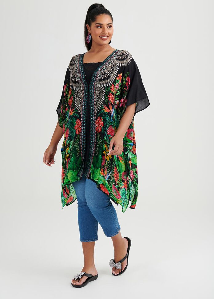 Eden Viscose Kimono, , hi-res