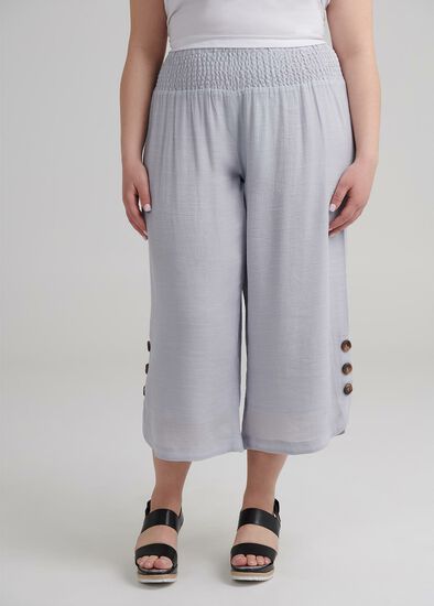 Plus Size Petite Button Crop Pant