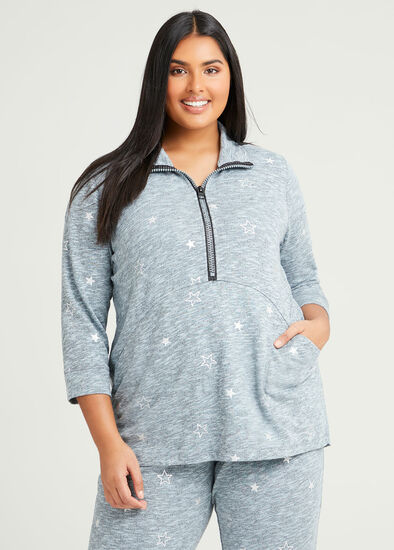 Plus Size Cotton Silver Star Hoodie