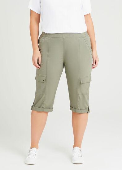 Plus Size Bon Voyage Cargo Crop Pant