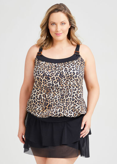 Plus Size Leo Blouson Tankini