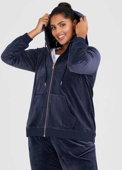 Plus Size Velour Luxe Hoodie