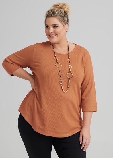 Plus Size Staple Curved Hem Top