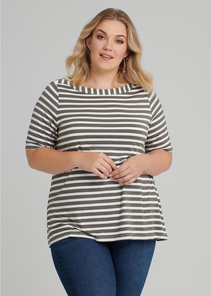 Whisper Stripe Top, , hi-res