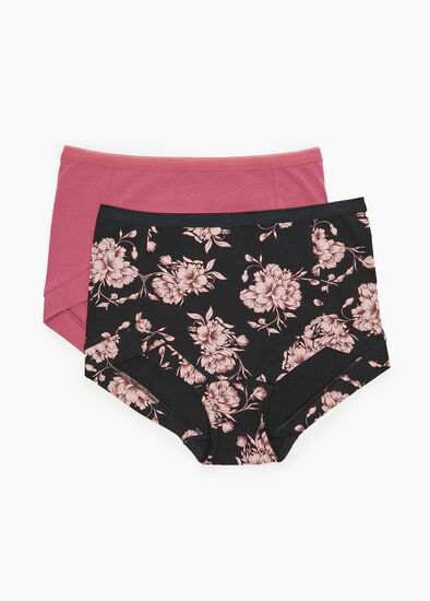 Plus Size 2Pk Organic Peony Briefs