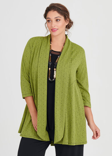 Plus Size Fresh Wave Jacquard Cardigan