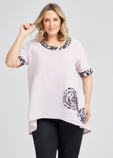 Plus Size Intuition Linen Applique Top