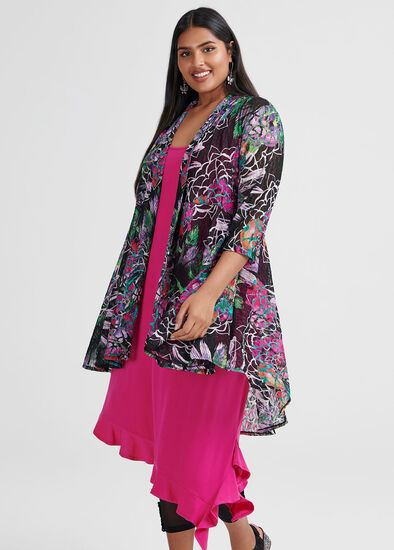 Plus Size Forever Floral Cardi