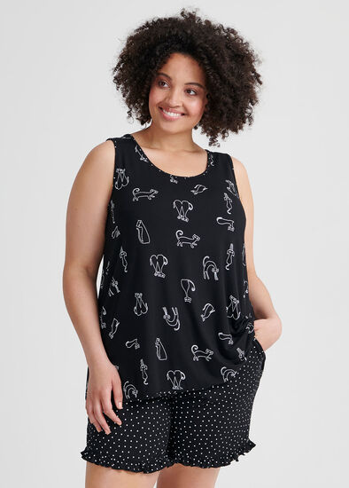 Plus Size Bamboo Kitty Cat Pj Top