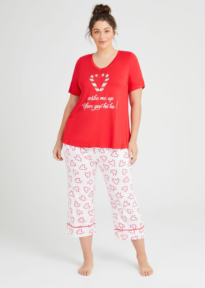 Bamboo Xmas Pyjama Top, , hi-res