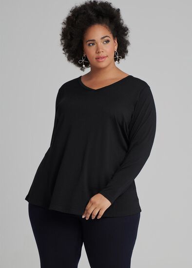 Plus Size Weekend Vneck Swing Top