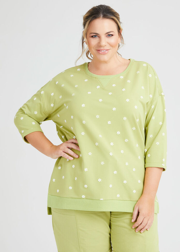 Organic Jasmine 3/4 Slv Sweat, , hi-res