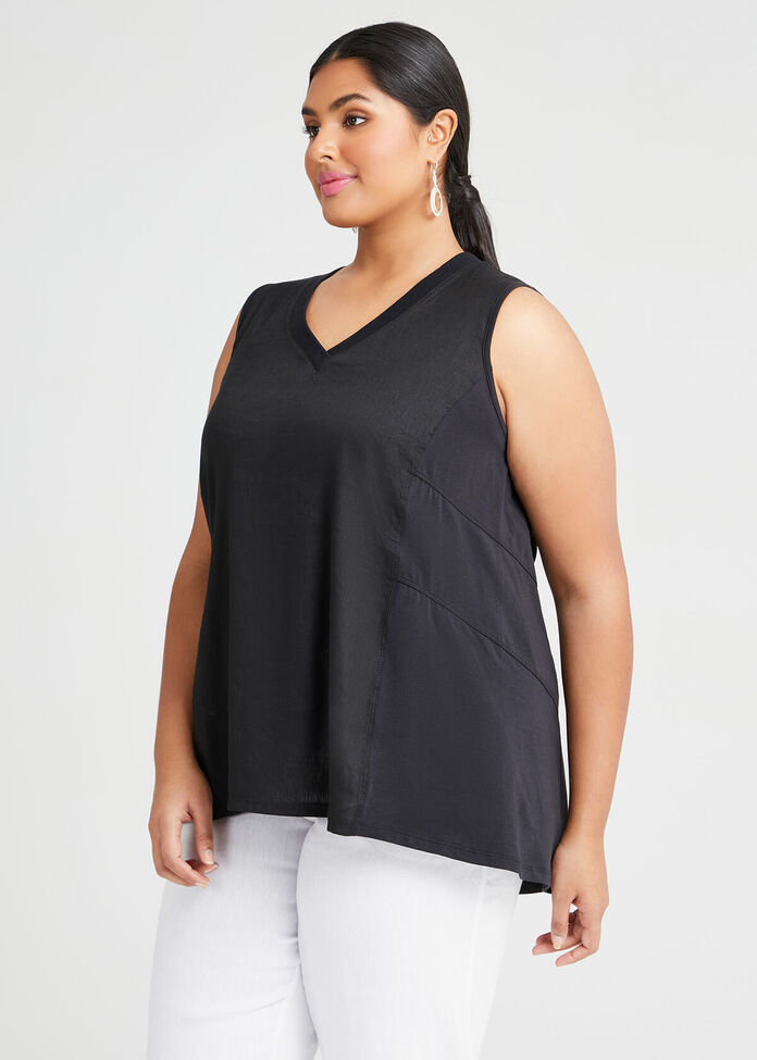 Linen Knit Breakaway Tank, , hi-res