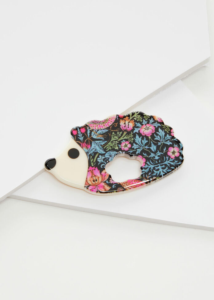 Bright Hedgehog Glasses Brooch, , hi-res