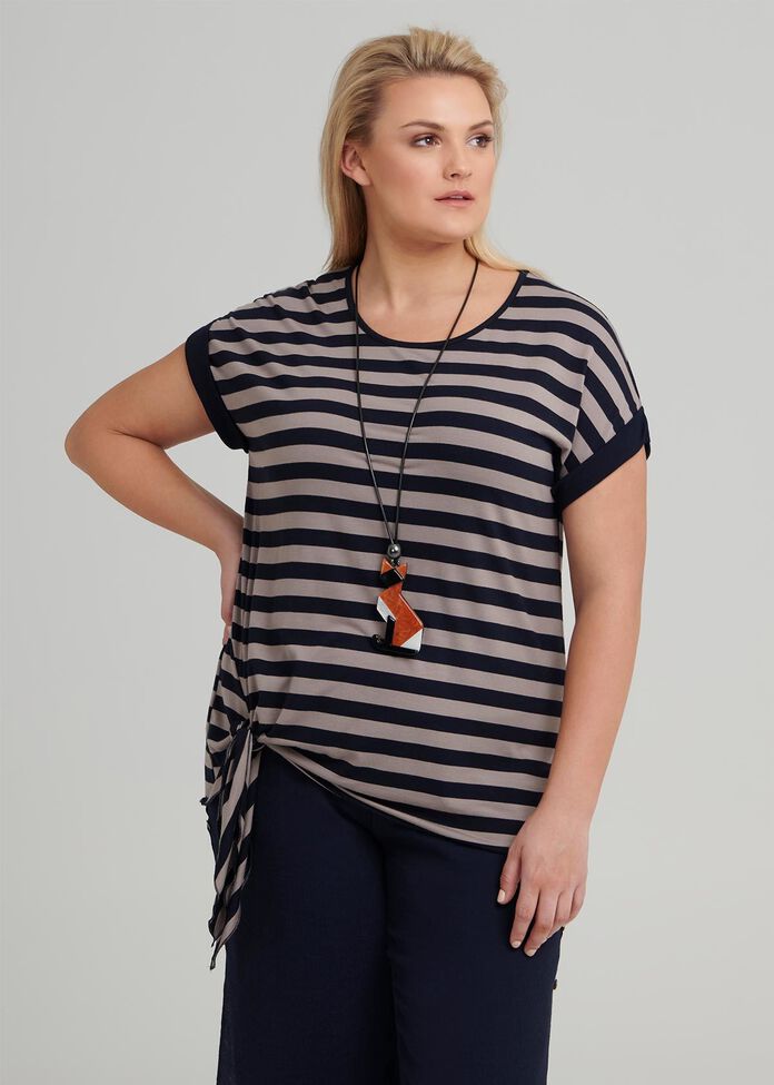 Stripe Knot Top, , hi-res