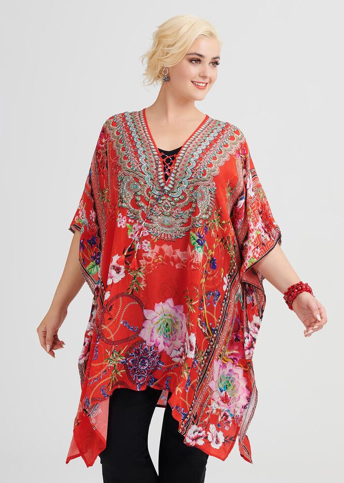 Rosy Outlook Viscose Top, , hi-res