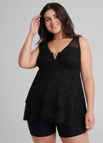 Plus Size Midnight Lace Tankini