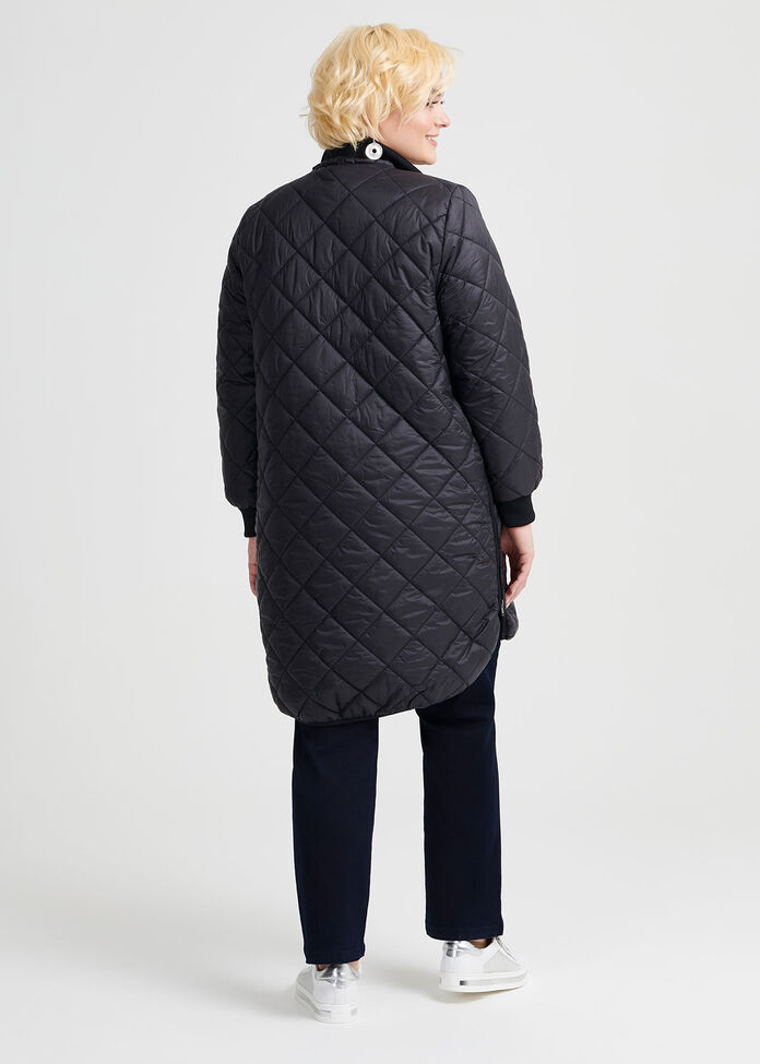 Quilted Hooded Jacket, , hi-res