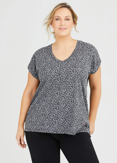 Plus Size Ocelot Print Active Tee