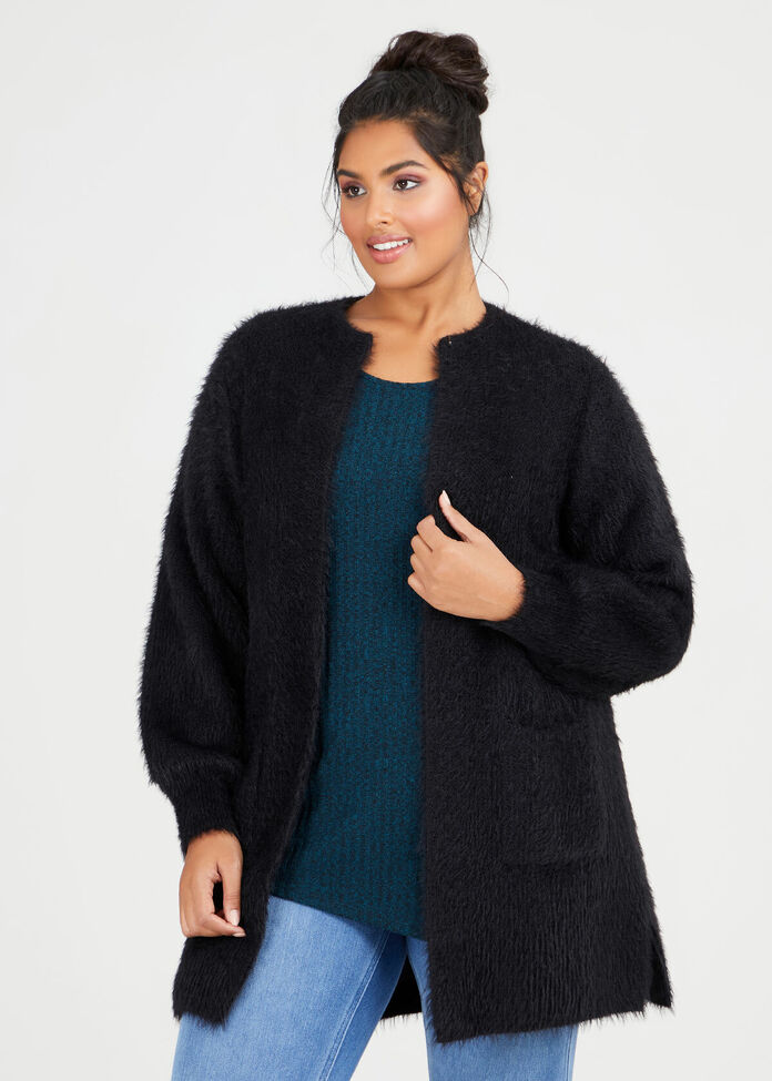 Sophia Fluffy Cardigan, , hi-res