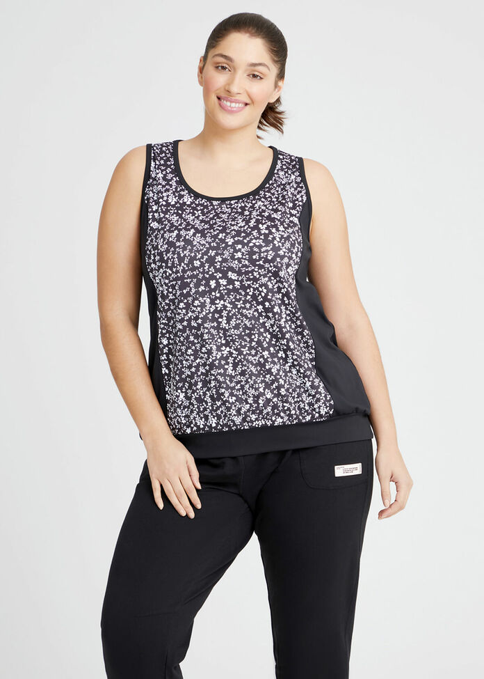 Ditsy Blouson Active Top, , hi-res