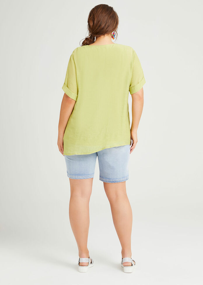 Natural Layered Button Top, , hi-res