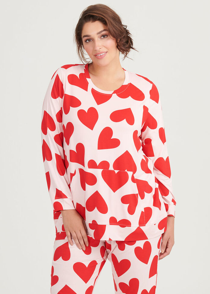 Bamboo Red Hearts Top, , hi-res