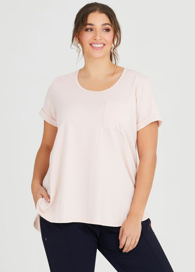 Plus Size Organic Cuff Pocket Tee