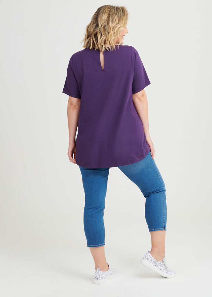 Organic Keyhole Back Tee, , hi-res