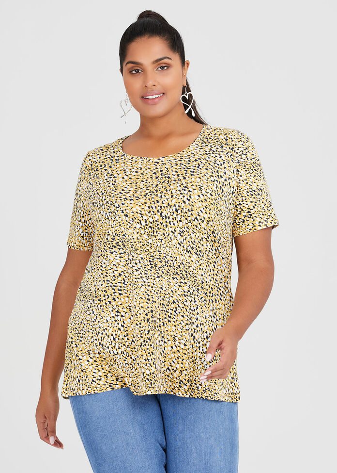 Cotton Mix Mini Print Top, , hi-res