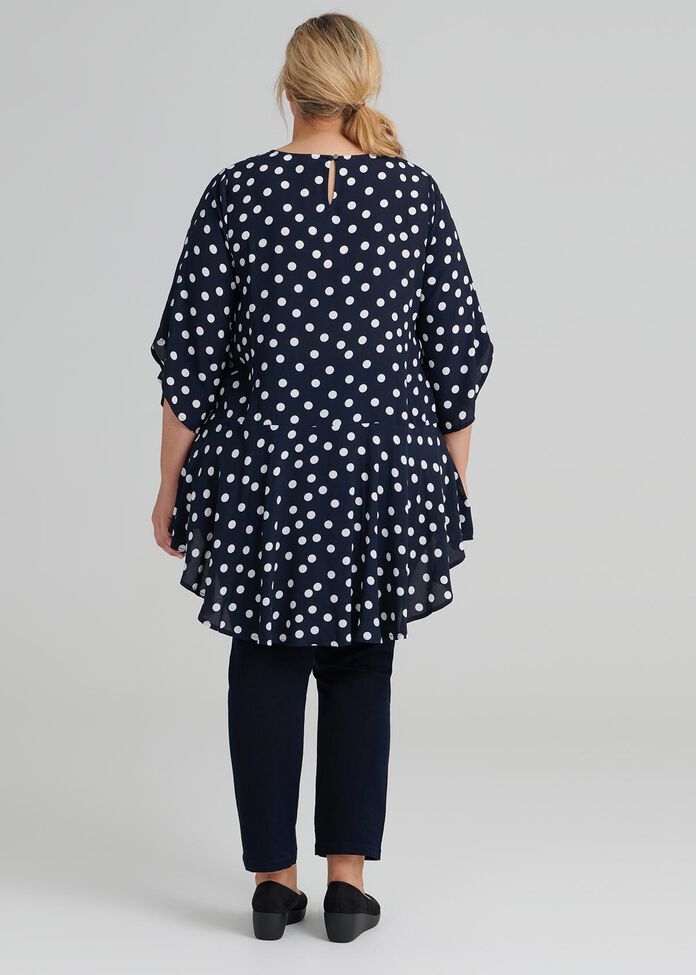 Polka Dot Ruffle Tunic, , hi-res