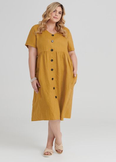 Plus Size Sunrise Linen Dress