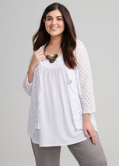 Plus Size Mesh Day To Day Cardi