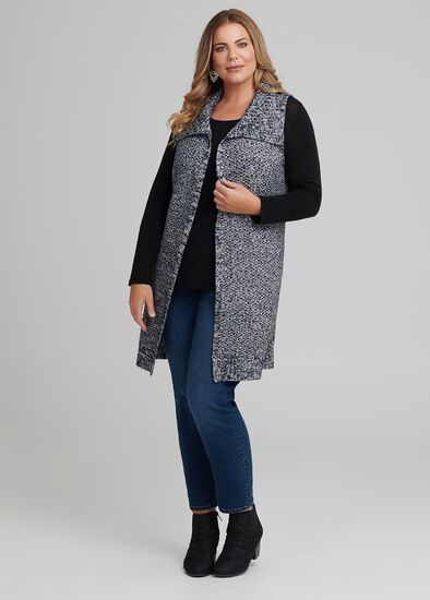 Plus Size Textured Belted Vest