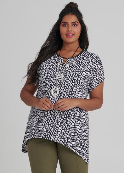 Plus Size Pebble Print Top