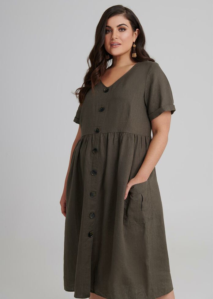 Savannah Linen Dress, , hi-res