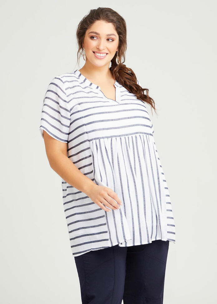 Kristine Natural Stripe Tunic, , hi-res