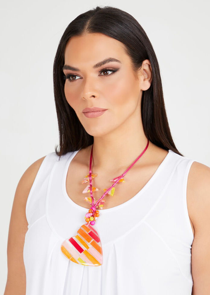 Heart Stripe Necklace, , hi-res