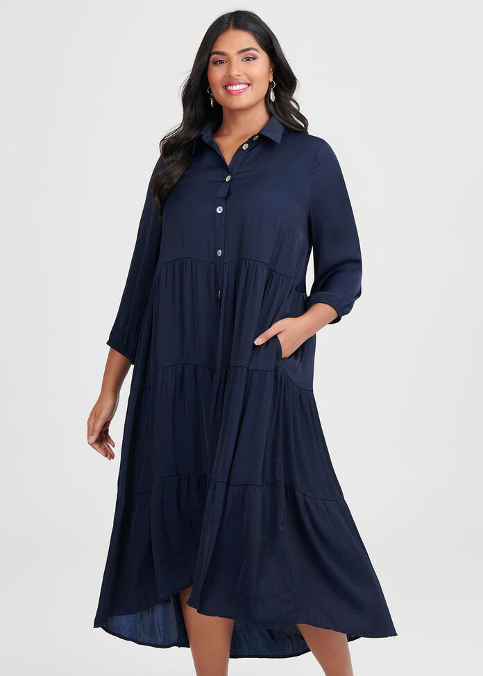 Luxe Bohemian Shirt Dress, , hi-res