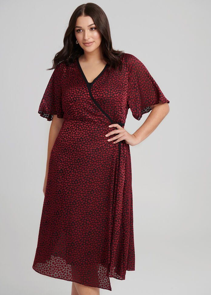 Women In Love Wrap Dress, , hi-res